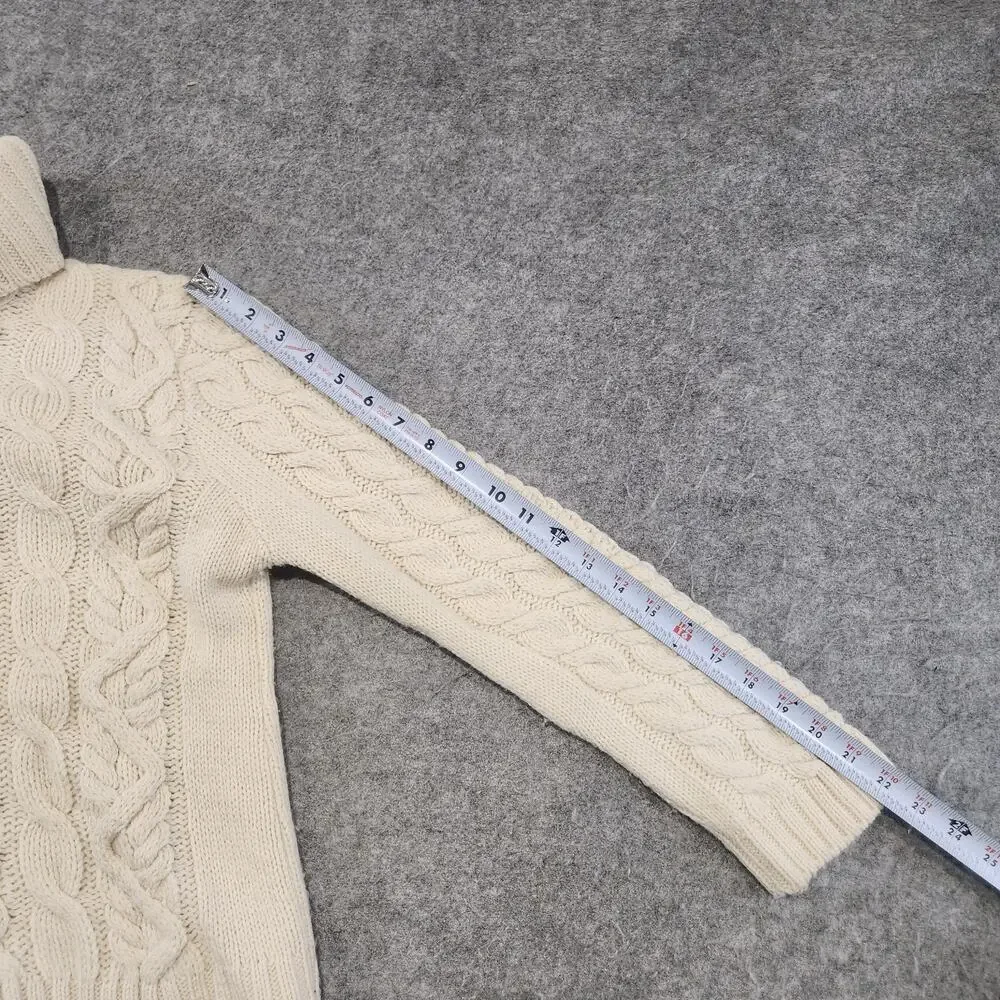 Peregrine Womens‎ S Small 100% Wool England Made Cableknit Turtleneck Sweater